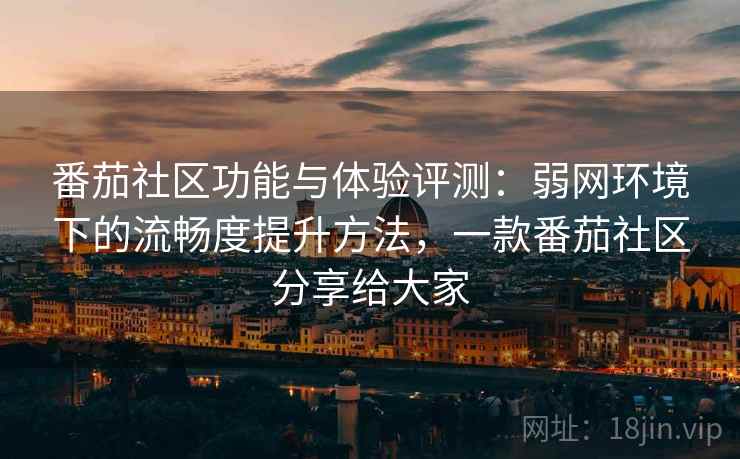 番茄社区功能与体验评测：弱网环境下的流畅度提升方法，一款番茄社区分享给大家