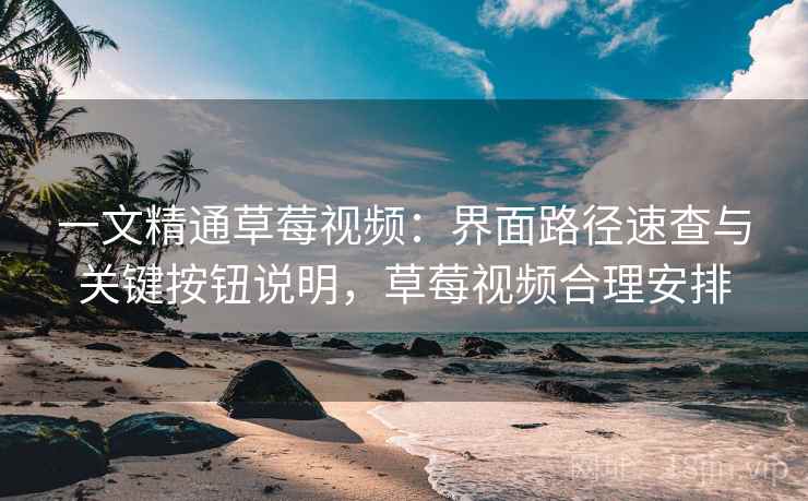 一文精通草莓视频:界面路径速查与关键按钮说明,草莓视频合理安排