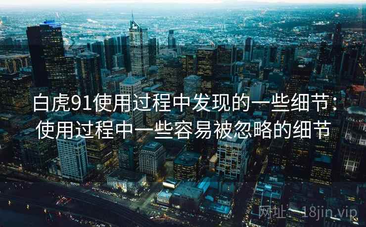 白虎91使用过程中发现的一些细节:使用过程中一些容易被忽略的细节