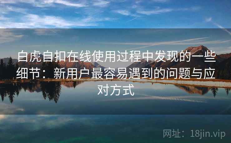 白虎自扣在线使用过程中发现的一些细节:新用户最容易遇到的问题与应对方式