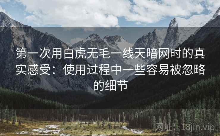 第一次用白虎无毛一线天暗网时的真实感受：使用过程中一些容易被忽略的细节