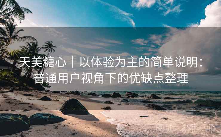 天美糖心｜以体验为主的简单说明：普通用户视角下的优缺点整理