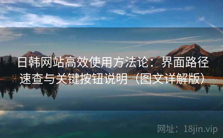 日韩网站高效使用方法论：界面路径速查与关键按钮说明（图文详解版）