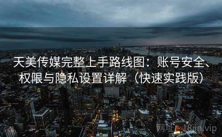 天美传媒完整上手路线图：账号安全、权限与隐私设置详解（快速实践版）